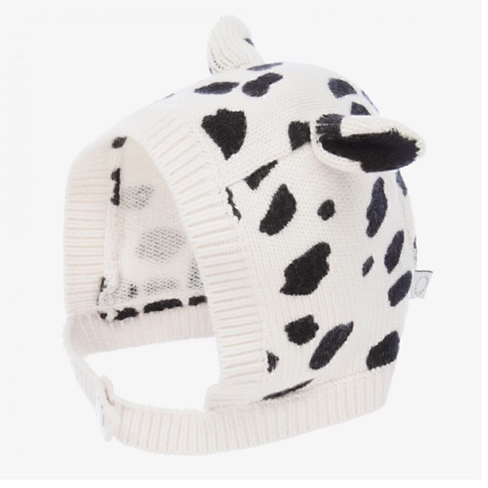 Stella McCartney Kids Dalmatian spots knitted hat, 18-24months
